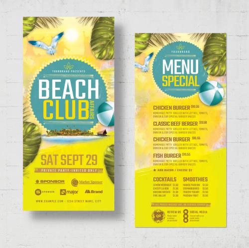 Beach Club Party DL Card Flyer Layout 638428749