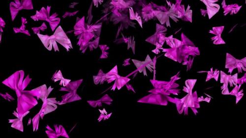 Videohive - Pink Ribbon Bow Particles Animation - 48037690 - 48037690