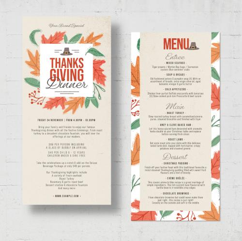 Thanksgiving Menu Card Flyer Layout 638401562