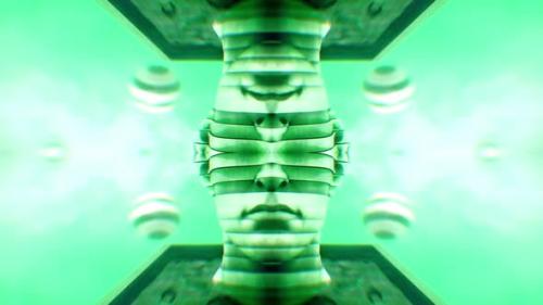 Videohive - Strange Kaleidoscopic Heads Sculpture 01 - 48038055 - 48038055