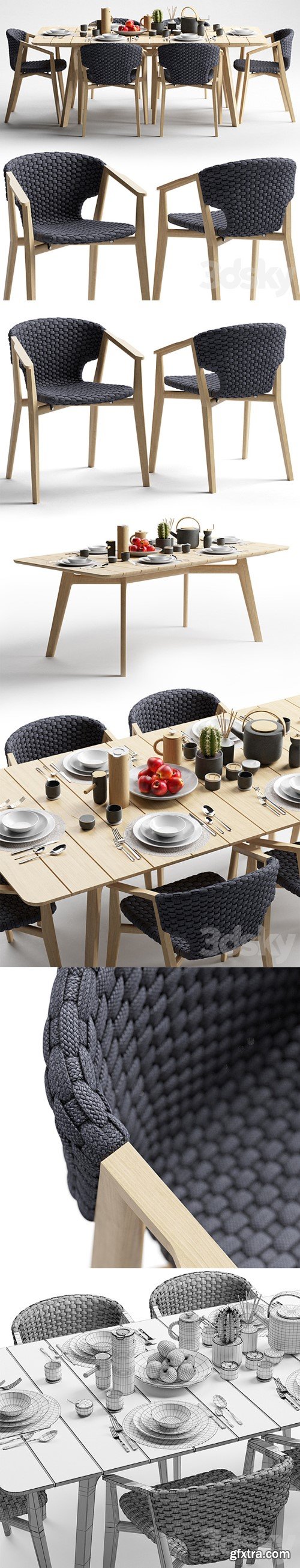 Ethimo Knit Dining Armchair and Dining Table