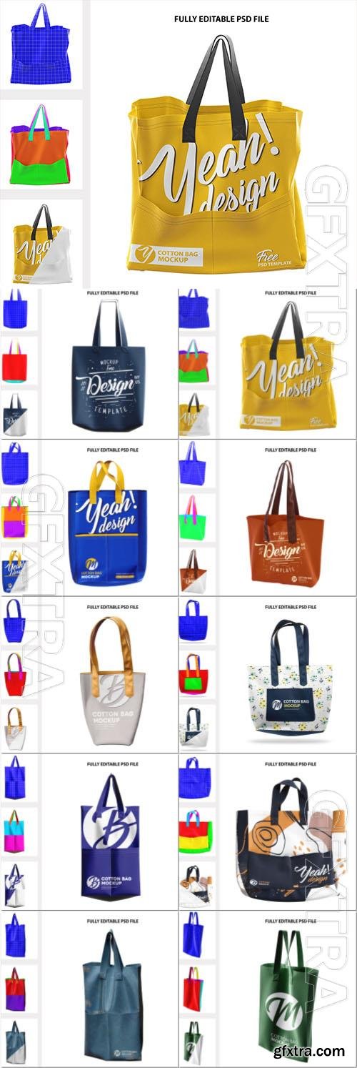 PSD large fabric tote bag mockup