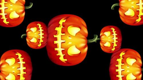 Videohive - Halloween Pumpkin Icon Rotation Background - 48038188 - 48038188