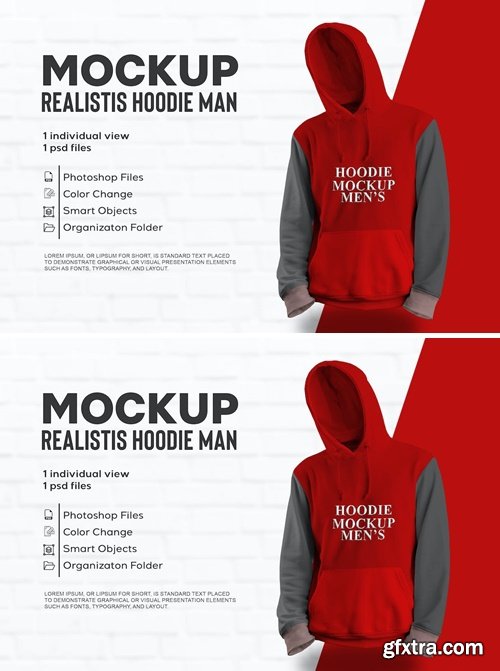 Man Hoodie Mock-up B9DT7XU