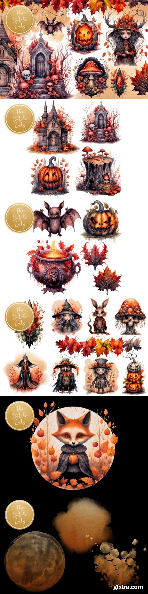 Samhain & Halloween Clipart Set