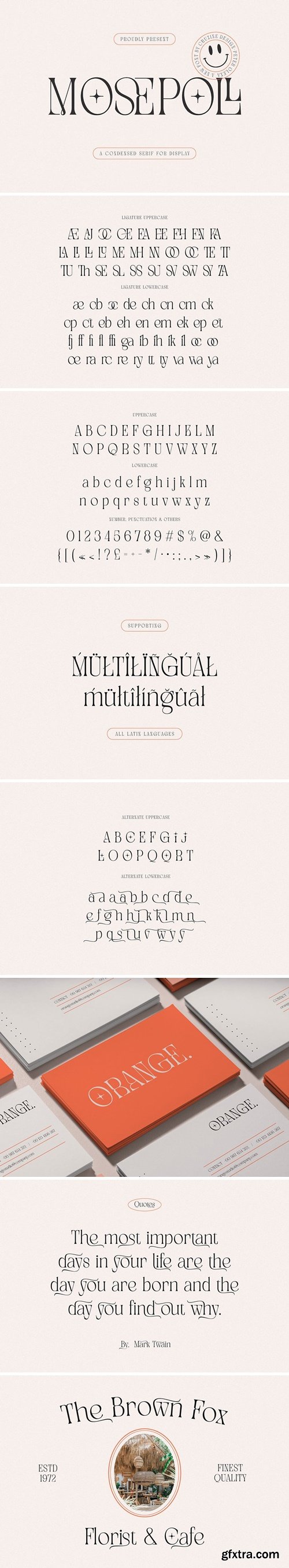 Moseypoll Modern Deco Serif Font