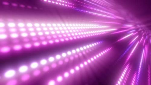 Videohive - Abstract bright purple background pattern of flying lines of dots and glowing circles of futuristic - 48033381 - 48033381