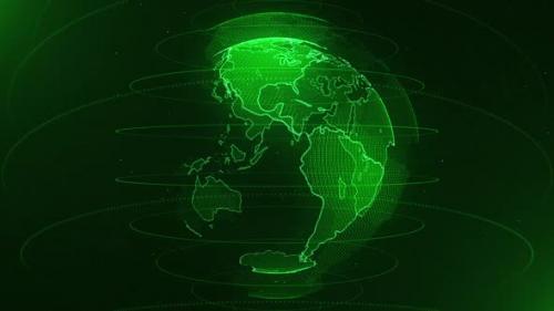 Videohive - Digital Green Earth Motion Background Animation - 48034761 - 48034761