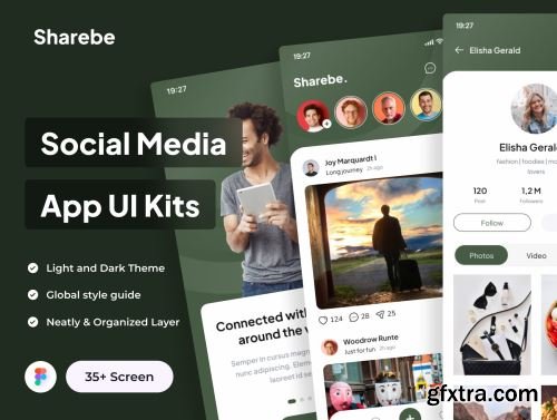 Sharebe - Social Media App UI Kits Ui8.net