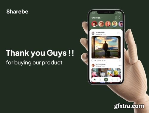 Sharebe - Social Media App UI Kits Ui8.net