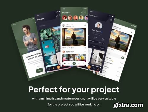 Sharebe - Social Media App UI Kits Ui8.net