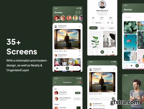 Sharebe - Social Media App UI Kits Ui8.net