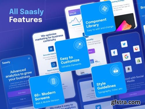 Saasly - Tech & SaaS Website and Mobile UI Kit Ui8.net