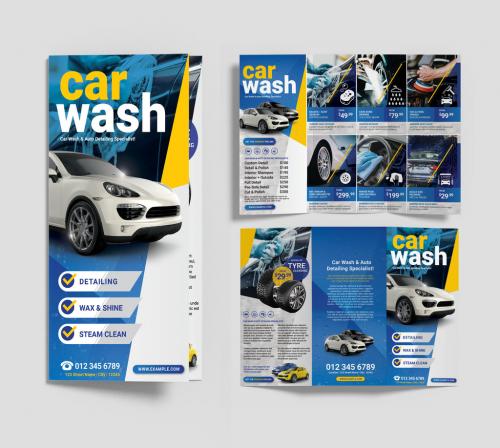 Car Wash Trifold Brochure Layout 638401404