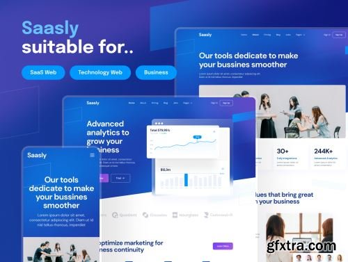 Saasly - Tech & SaaS Website and Mobile UI Kit Ui8.net