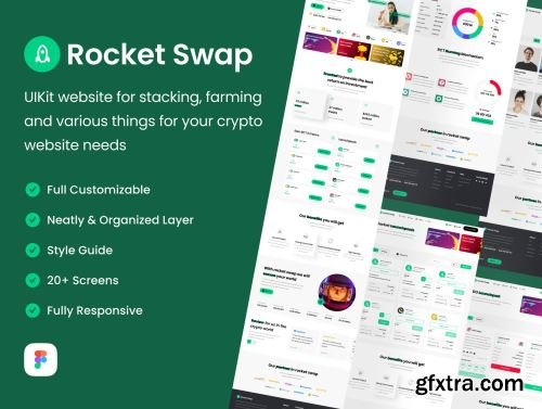 Rocket Swap - UIKit website for stacking, farming and various things for your crypto website needs Ui8.net