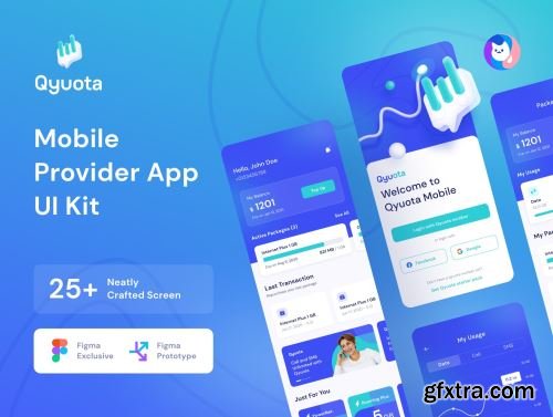 Qyuota Mobile Provider App UI Kit Ui8.net