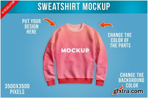 Sweatshirt Mockup - Top view MQ697S9