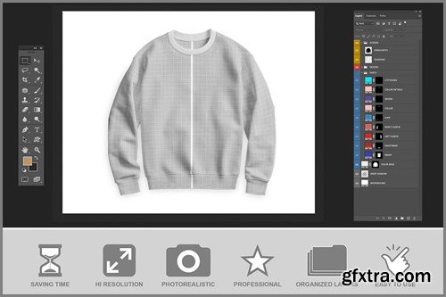 Sweatshirt Mockup - Top view MQ697S9