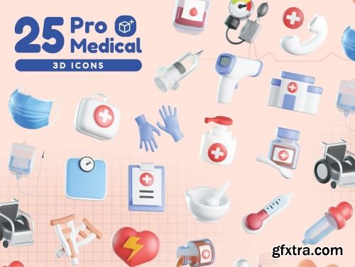 Pro Medical 3D Icons Ui8.net