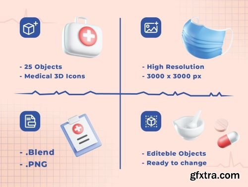 Pro Medical 3D Icons Ui8.net