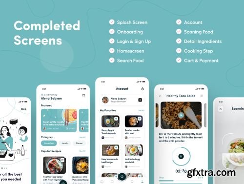 Recipely - Food Recipe App UI Kit Ui8.net