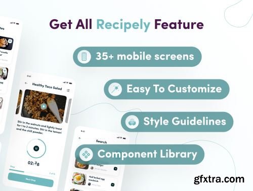 Recipely - Food Recipe App UI Kit Ui8.net