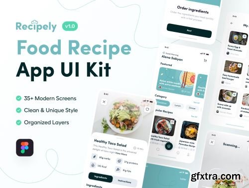 Recipely - Food Recipe App UI Kit Ui8.net