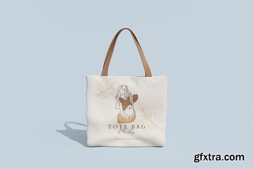 Realistic Tote Bag Mockup U7NDT77