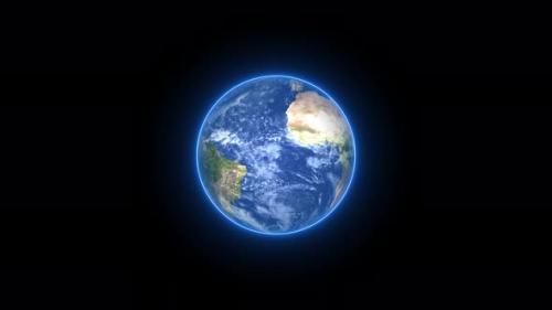 Videohive - Realistic earth planet always rotating on globe space seen from 3D object alpha - 48044544 - 48044544