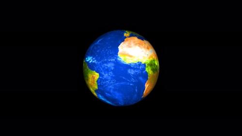 Videohive - Realistic earth planet always rotating on globe space seen from 3D object alpha - 48044545 - 48044545