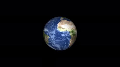 Videohive - Realistic earth planet always rotating on globe space seen from 3D object alpha - 48044552 - 48044552