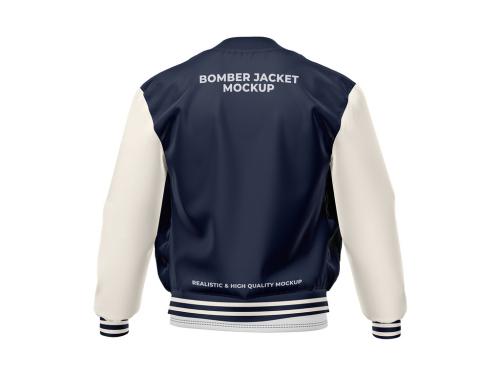 Bomber Jacket with T-Shirt Mockup - Back View 638115073