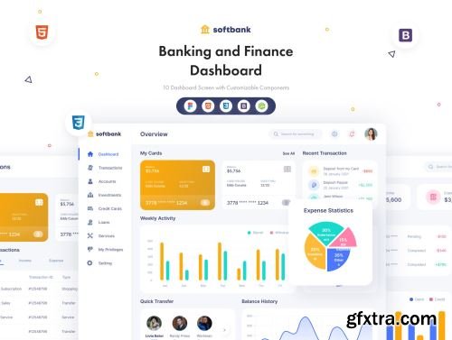 Soft Bank - Banking And Finance Dashboard (Design + Code) Ui8.net