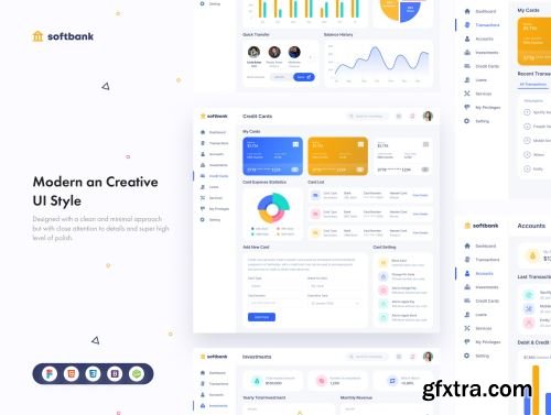 Soft Bank - Banking And Finance Dashboard (Design + Code) Ui8.net