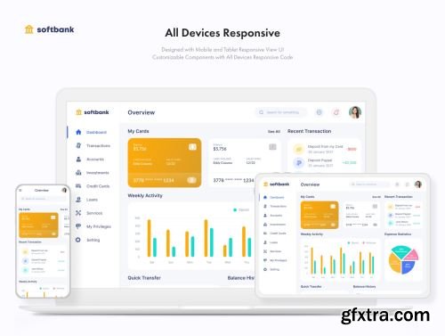 Soft Bank - Banking And Finance Dashboard (Design + Code) Ui8.net