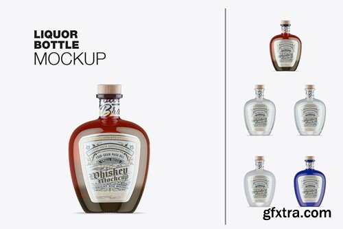 Colorful Liquor Bottle Scene Mockup KG32DD8