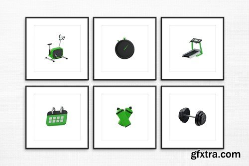 3D Gym & Fitness Icons 8WEEUN5