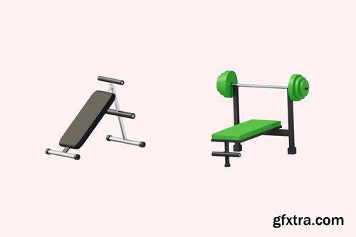 3D Gym & Fitness Icons 8WEEUN5