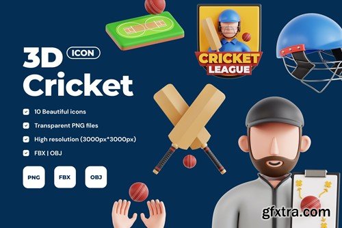 Cricket Vol 1 - 3D Icon Set KWLJBZV