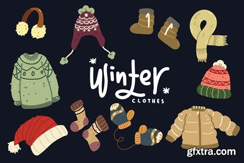 Winter Clothes Illustration KDB9KBA