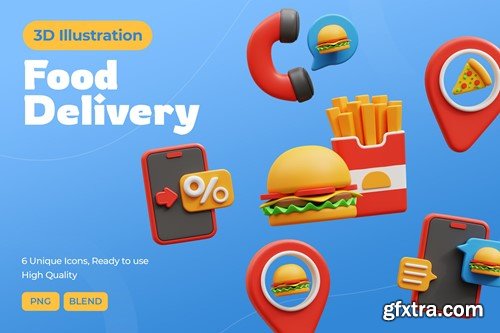 Food Delivery 3D Illustration JKAP4TY