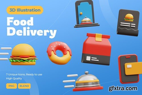 Food Delivery 3D Illustration QMWWY4X