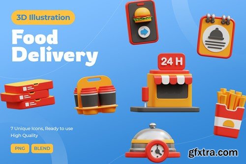 Food Delivery 3D Illustration QHS5386