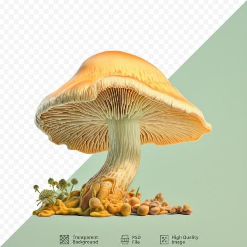 Premium PSD | Lactarius salmonicolor mushroom photographed on transparent background in springtime Premium PSD