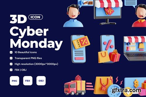 Cyber Monday Vol 1 - 3D Icon Set Z29C58R