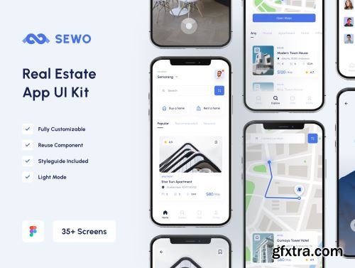 Sewo - Real Estate Mobile App UI Kit Ui8.net