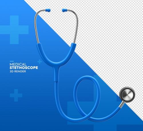 Premium PSD | Realistic medical stethoscope 3d render Premium PSD