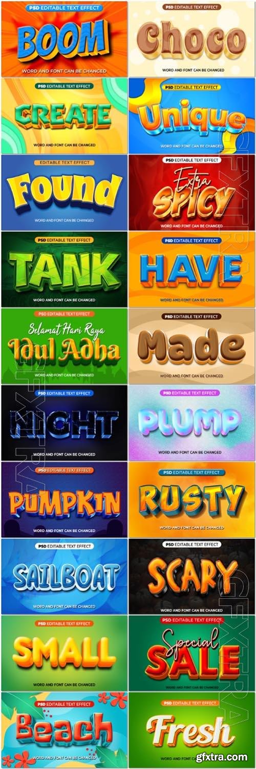 20 Psd style text effect editable set vol 39