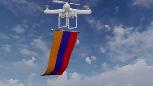 Videohive - Drone Carrying Armenia Flag - 48046074 - 48046074